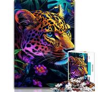 Puzzle di leopardo della giungla per adolescenti 1000 pezzi, giocattoli educativi per l'apprendimento, giochi per famiglie, regali e compleanni unici 50x75cm