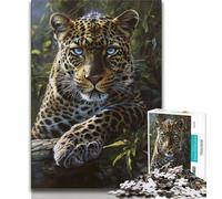 Puzzle di leopardo della giungla per adolescenti da 1000 pezzi, giochi educativi, decorazione per la casa, adatti per la decorazione del desktop, 38x26cm