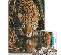 Puzzle di leopardo della giungla per adolescenti, puzzle da 1000 pezzi, gioco per famiglie, antistress, sfida difficile, regali di Babbo Natale segreto, 50x75cm