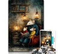 Puzzle di lettura per adulti della famiglia Mouse, 1000 puzzle, gioco stimolante, ideale come regalo per tutta la famiglia, 75x50cm