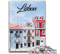 Puzzle di Lisbona per adulti e adolescenti, puzzle antistress per trascorrere il tempo in casa, per migliorare l'amore tra coppie, 1000 pezzi (26x38cm)