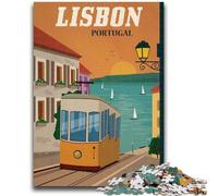 Puzzle di Lisbona per adulti e adolescenti, puzzle antistress per trascorrere il tempo in casa, per migliorare l'amore tra coppie, 1000 pezzi (50x75cm)
