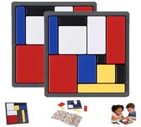 Puzzle di logica rompicapo per bambini e adulti, 88 sfide con 4 livelli di difficoltà, gioco di logica portatile per l'allenamento del cervello per viaggi, apprendimento e pensiero divertente (2 pezzi