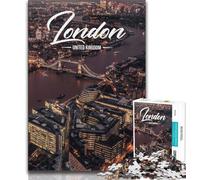 Puzzle di Londra da 1000 pezzi per adulti e adolescenti, aiuta il cervello a esercitare i giocattoli avvincenti per coltivare la pazienza e l'interazione genitore-figlio, 50x75cm