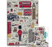 Puzzle di Londra da 1000 pezzi per adulti e adolescenti, antistress, sfida difficile, rafforza l'amore tra coppie (75x50cm)