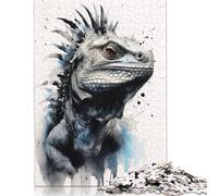 Puzzle di lucertola inchiostrata Iguana Beauty per adulti, giocattolo, gioco intellettuale, gioco educativo per adulti, antistress, decorazione per la casa, 1000 pezzi (75x50 cm)