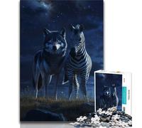 Puzzle di lupi e zebre per adolescenti, gioco educativo e sfida giocattolo, ideale come regalo per tutta la famiglia (50x75cm)