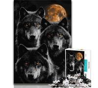 Puzzle di lupi in bianco e nero per adolescenti, puzzle da 1000 pezzi, giochi educativi, decorazioni per la casa, come regalo per tutta la famiglia (38x26cm)