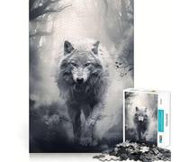 Puzzle di lupo da 1000 pezzi,gioco di logica e pensiero creativo,taglio preciso,abilità artigianale,momento di tranquillità,esercizio mentale da fare a casa (50x75cm)