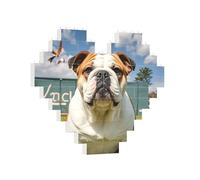 Puzzle di mattoni da costruzione a forma di cuore divertente bulldog inglese Building Block Puzzle per adulti Puzzle personalizzato blocco foto puzzle decorazione per la casa 3D mattoni puzzle per