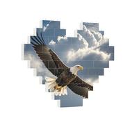 Puzzle di mattoni da costruzione Cuore aquila vola nel cielo Building Block Puzzle per adulti Puzzle personalizzato blocco foto puzzle decorazione casa 3D mattoni puzzle per donne uomini