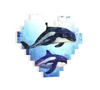 Puzzle di mattoni da costruzione Cuore Orca Killer Whale Building Block Puzzle per adulti Puzzle personalizzato Blocco foto Puzzle Home Decor 3D Puzzle di mattoni per donne uomini