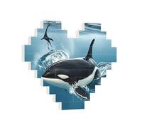 Puzzle di mattoni da costruzione Cuore Orca Killer Whale Building Block Puzzle per adulti Puzzle personalizzato Blocco foto Puzzle Home Decor 3D Puzzle di mattoni per donne uomini