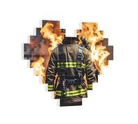 Puzzle di mattoni da costruzione Cuore Pompiere Vigile del fuoco Fiamma Blocco di costruzione Puzzle per adulti Puzzle personalizzato Blocco foto Puzzle Decorazione per la casa Puzzle 3D in mattoni