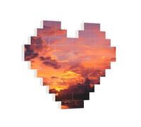 Puzzle di mattoni da costruzione Cuore Tramonto al crepuscolo Blocco di costruzione Puzzle per adulti Puzzle con blocco fotografico personalizzato Decorazione per la casa Puzzle in mattoni 3D per