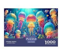 Puzzle di meduse colorate da 1000 pezzi - Puzzle di città colorata con fiume, per uomini e donne, ottima idea regalo. 70x50 cm/1000 pezzi