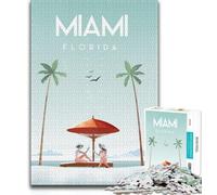 Puzzle di Miami per adulti e ragazzi, 1000 pezzi, giocattolo educativo intellettuale decomprimente, adatto per la decorazione della scrivania, 50x75cm