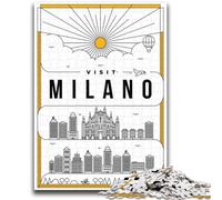 Puzzle di Milano, Italia, per adulti e adolescenti, antistress, per trascorrere il tempo in casa, per migliorare l'amore tra coppie, 1000 pezzi (26x38cm)