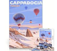 Puzzle di mongolfiere della Cappadocia per adulti, 1000 pezzi, stimola la concentrazione, divertimento senza stress, ad incastro, perfetto per Natale (38x52cm)