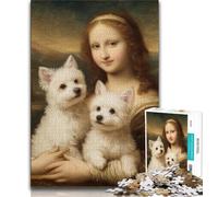 Puzzle di Monna Lisa e Cane per adolescenti, 1000 pezzi, aiuta il cervello ad allenarsi, giocattoli avvincenti per coltivare la pazienza, ottimo regalo (75x50cm)