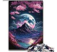 Puzzle di montagna con fiori di ciliegio per adolescenti 2000, giocattoli educativi per l'apprendimento, giochi per famiglie con poster abbinato e foglio di quiz (70x100cm)