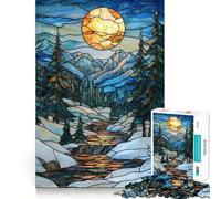 Puzzle di montagna con ruscello per adulti, 1000 pezzi, gioco per esercizi mentali, relax, design, assemblaggio, (50x75cm)