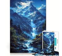 Puzzle di montagna e fiume per adulti, 1000 pezzi, gioco per la concentrazione e il relax, con bordi netti, Babbo Natale e desiderio (38x26cm)