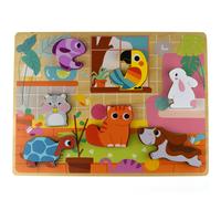 Puzzle di Montessoriano di Legno Tooky Toy Animali Domestici