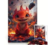 Puzzle di mostri di fuoco non soffice per adolescenti, 1000 pezzi, migliora la memoria, morbido, divertente, tagliato al laser, regalo premuroso (50x75cm)