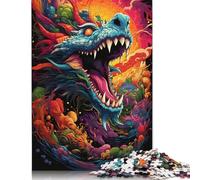 Puzzle di mostri draghi psichedelici colorati, sfida difficile, puzzle in cartone riciclato al 100%, per regali da donna e uomo, 1000 pezzi (75x50 cm)