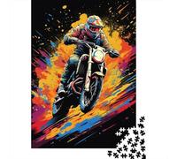 Puzzle di motocicletta di montagna colorato, puzzle premium in cartone riciclato al 100% per bambini e adulti dai 12 anni in su, regalo di Natale 1000 pezzi (38x26 cm)