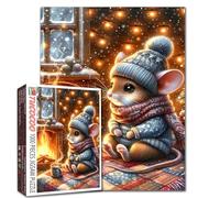 Puzzle di Mouse di Ratto di Natale 1000 pezzi per adulti migliore per la collezione di giochi di famiglia attività di famiglia perfetta per il gioco di notte decorazione della parete del soggiorno
