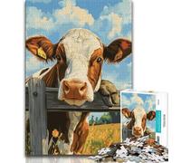 Puzzle di mucche da fattoria per adolescenti, puzzle da 1000 pezzi per adolescenti, aiuta il cervello a esercitare i giocattoli avvincenti per coltivare la pazienza, un'opera d'arte (50x75cm)
