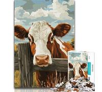 Puzzle di mucche da fattoria per adulti, 1000 pezzi, difficili da completare ma divertenti e divertenti, decorazioni per la casa e regali unici (50x75cm)