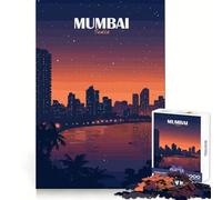 Puzzle di Mumbai,India,di notte,per ragazzi,1000 pezzi,migliora la memoria,piacevole per il tempo libero,taglio laser,sorpresa di compleanno (38x52cm)