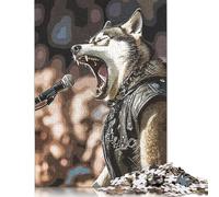 Puzzle di musica rock Wolf, divertente attività da fare a casa, puzzle di cartone premium per adulti e adolescenti, regali per la festa del papà, 1000 pezzi (75x50 cm)