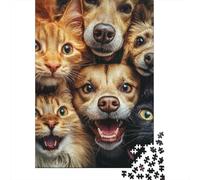 Puzzle di Natale con cuccioli, sfida difficile, puzzle in cartone riciclato al 100% per donne e uomini, regali di Natale, 1000 pezzi (75x50 cm)