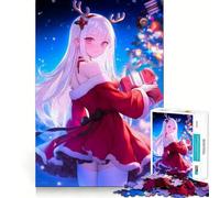 Puzzle di Natale con demone e ragazza anime per adolescenti,1000 pezzi,divertente gioco di memoria,superficie liscia e senza sbavature,regalo di compleanno,rompicapo (38x52cm)
