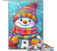 Puzzle di Natale con pupazzo di neve per adulti e adolescenti, 1000 pezzi, gioco stimolante e gioco per famiglie, collezione di artisti, belle arti per bambini dai 14 anni in su (50x75cm)