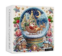 Puzzle di Natale con sfera di cristallo da 1000 pezzi, puzzle impegnativo natalizio per adulti e principianti, puzzle di villaggio della neve di Babbo Natale impegnativo giochi di attività familiari
