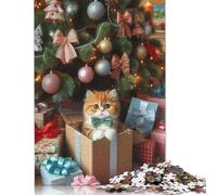 Puzzle di Natale con simpatici gatti, giochi stimolanti per famiglie, puzzle in cartone riciclato al 100% per bambini adulti, regalo di compleanno, 1000 pezzi (75x50 cm)