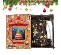 Puzzle di Natale Giocattoli Educativi In Legno Con Albero Di Natale | Set di Puzzle per le Feste Invernali per Festival Compleanno Feste Raduni Favori Bambini Famiglia Ragazzi Casa Scuola