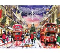 Regent Street at Christmas, puzzle da 500 pezzi XL | Luci natalizie londinesi | Puzzle extra large per adulti, cartone riciclato al 100% di alta qualità, ottimo regalo per adulti, Gibsons Games B Co