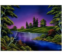 Puzzle Di Natura Del Fiume Blu Di Bob Ross | Puzzle In Jigsaw Da 1000 Pezzi