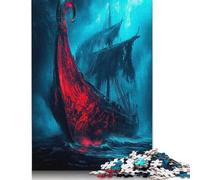 Puzzle di nave fantasma nel mare in tempesta da 1000 pezzi per adolescenti, regali, puzzle in legno per adulti, puzzle, gioco educativo, sfida, giocattolo, 1000 pezzi (75x50 cm)