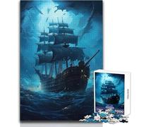 Puzzle di navi pirata per adulti, 1000 pezzi, gioco di apprendimento, sfida mentale, sorpresa premurosa per le celebrazioni, dimensioni 38x52cm