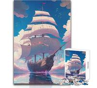 Puzzle di navi pirata per adulti, 1000 pezzi, gioco di apprendimento, sfida mentale, sorpresa premurosa per le celebrazioni, dimensioni 50x75cm