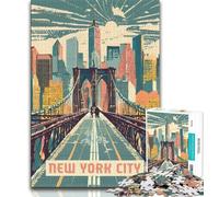 Puzzle di New York City per adulti e ragazzi, 1000 pezzi, giocattoli, giochi educativi, antistress, lista dei desideri con Babbo Natale, 38x26cm