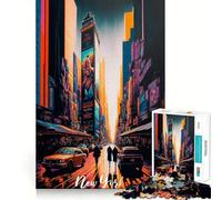 Puzzle di New York Times Square da 1000 pezzi per adolescenti, gioco per allenare la mente, attività artistica da fare in famiglia, regalo creativo (38x52cm)