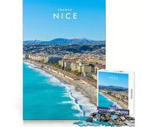 Puzzle di Nizza,Francia,da 1000 pezzi per ragazzi,ideale per allenare la mente,per il tempo libero,con incastro perfetto,un'ottima idea regalo (50x75cm)